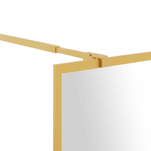 vidaXL Walk-in Shower Screen Tempered Safety Glass Clear Golden 100x195cm