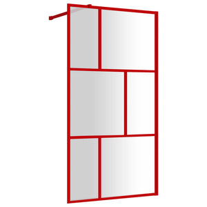 vidaXL Walk-in Shower Screen with Tempered Clear Glass Red 115x195 cm