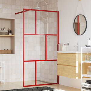 vidaXL Walk-in Shower Screen with Tempered Clear Glass Red 115x195 cm