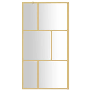 vidaXL Walk-in Shower Screen Tempered Glass Clear Gold 115x195cm
