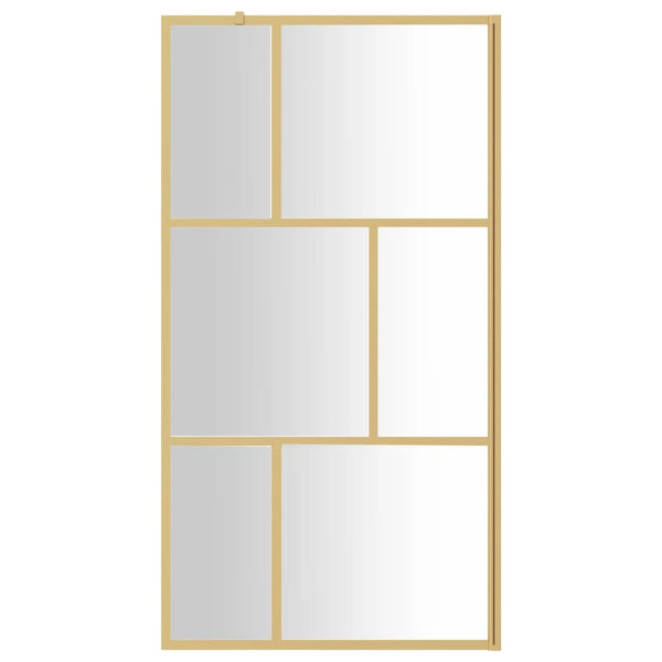 vidaXL Walk-in Shower Screen Tempered Glass Clear Gold 115x195cm