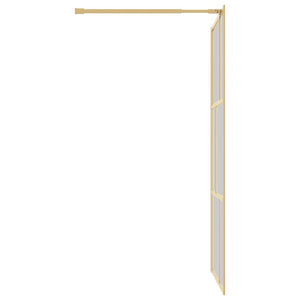 vidaXL Walk-in Shower Screen Tempered Glass Clear Gold 115x195cm