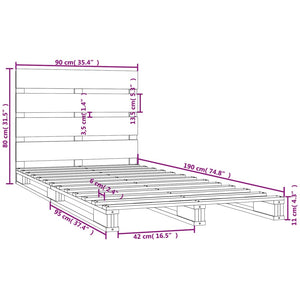 vidaXL Solid Pine Bed 90x190 cm