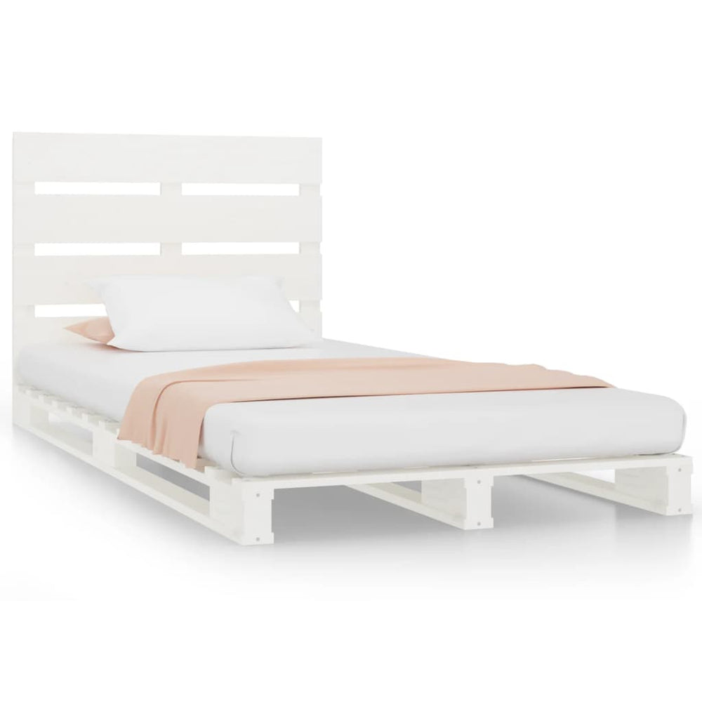 vidaXL Solid Wood Bed White 90x190 cm Pine