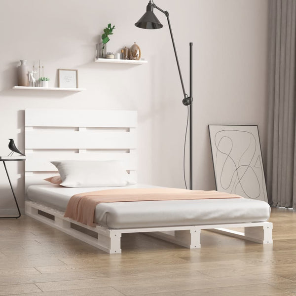 vidaXL Solid Wood Bed White 90x190 cm Pine