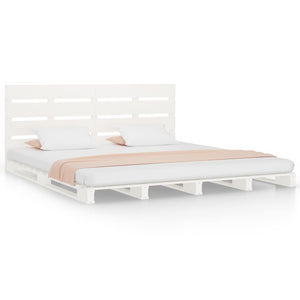 vidaXL Solid Pine Bed White 120x190 cm
