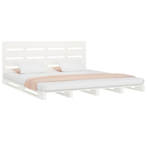 vidaXL Solid Pine Bed White 120x190 cm