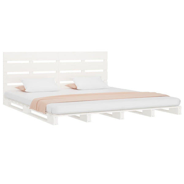 vidaXL Solid Pine Bed White 120x190 cm