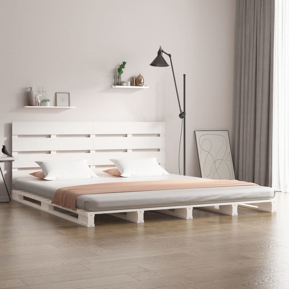 vidaXL Solid Pine Bed White 120x190 cm