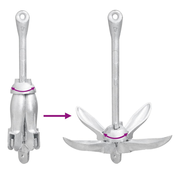 vidaXL Folding Anchor Silver 2.5 kg Malleable Cast Iron