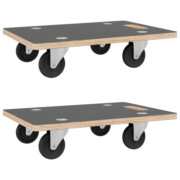 vidaXL Transport Dolly 2 pcs. Rectangular 50x35x11.5 cm 250 kg