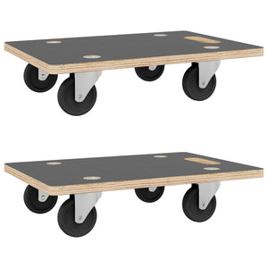 vidaXL Dolly 2 pcs. Rectangular 60x40x11.5 cm 250 kg