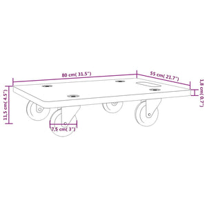vidaXL Dolly 2 pcs Rectangular 80x55x11.5 cm 250 kg