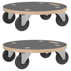 vidaXL Dolly 2 pcs. Round Ø38x11.5 cm 250 kg