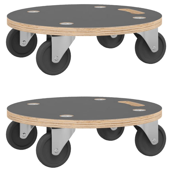 vidaXL Dolly 2 pcs. Round Ø38x11.5 cm 250 kg
