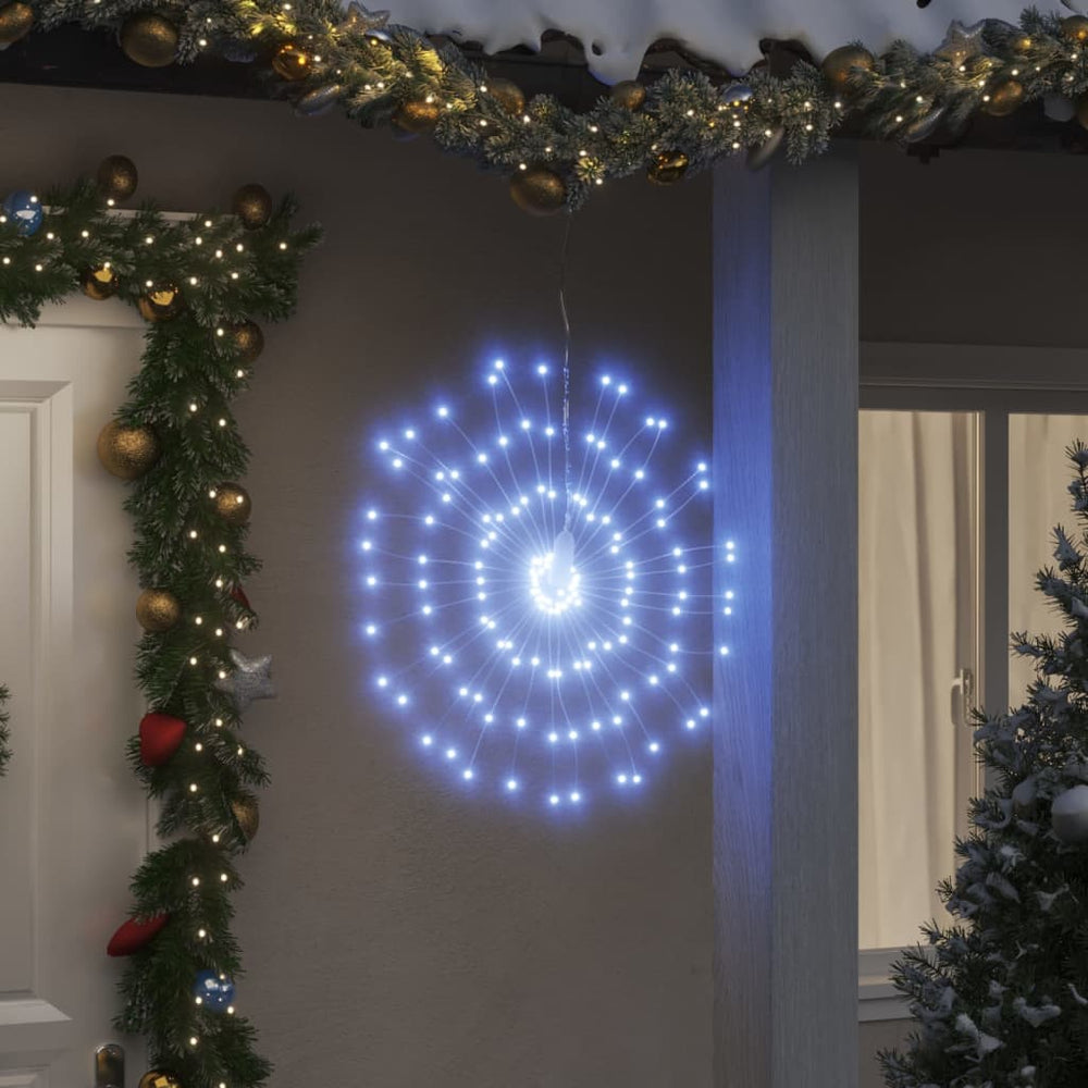 vidaXL Christmas Lights Firework 8 pcs. 140 LEDs Cold White 17cm