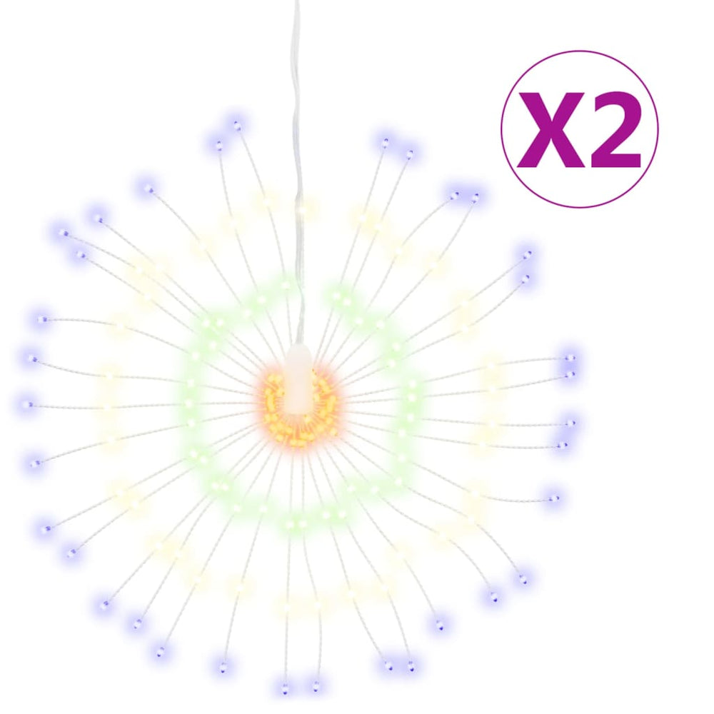 vidaXL Christmas Lights Firework 2 pcs. 140 LEDs Multicolored
