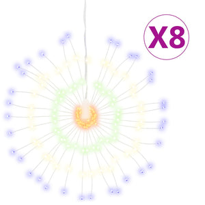 vidaXL Christmas Fireworks Lights 8 Pcs 140 LEDs Multicolour