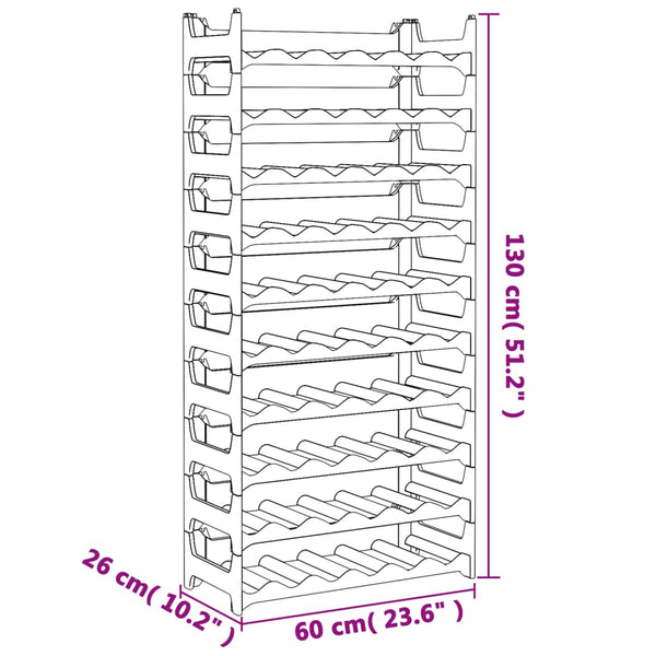 vidaXL Wine Rack for 60 Bottles PP Stackable