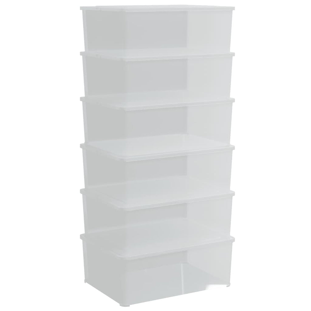 vidaXL Storage Boxes 6 pcs. Plastic 10 L Stackable