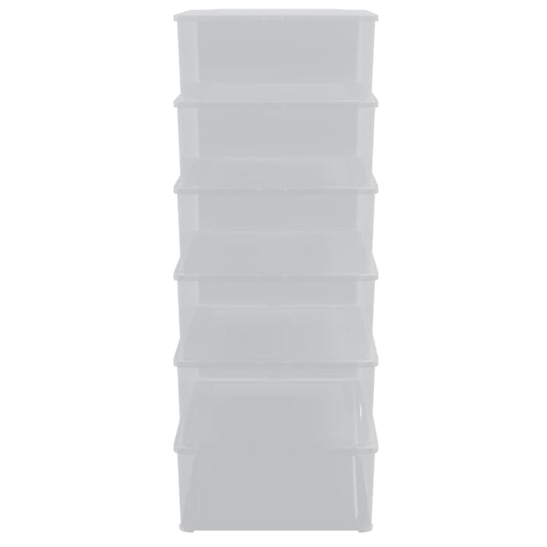 vidaXL Storage Boxes 6 pcs. Plastic 25 L Stackable