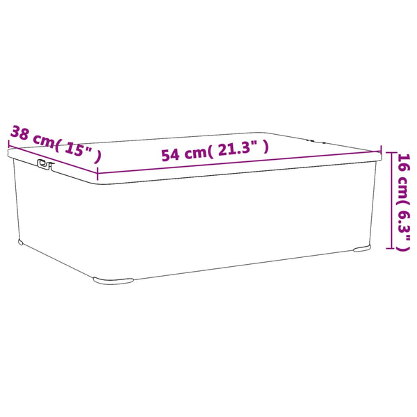 vidaXL Storage Boxes 6 pcs. Plastic 25 L Stackable