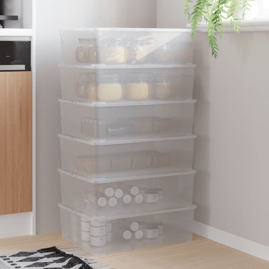 vidaXL Storage Boxes 6 pcs. Plastic 25 L Stackable