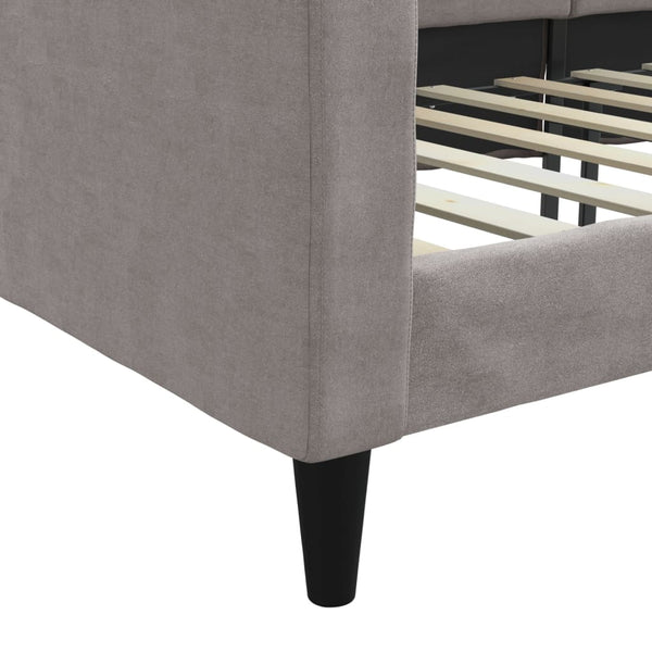 Tagesbett Taupe Stoff 100x200 cm