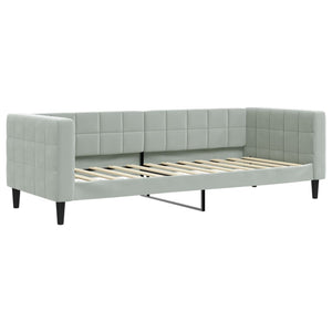 Tagesbett Hellgrau Samt 80x200 cm