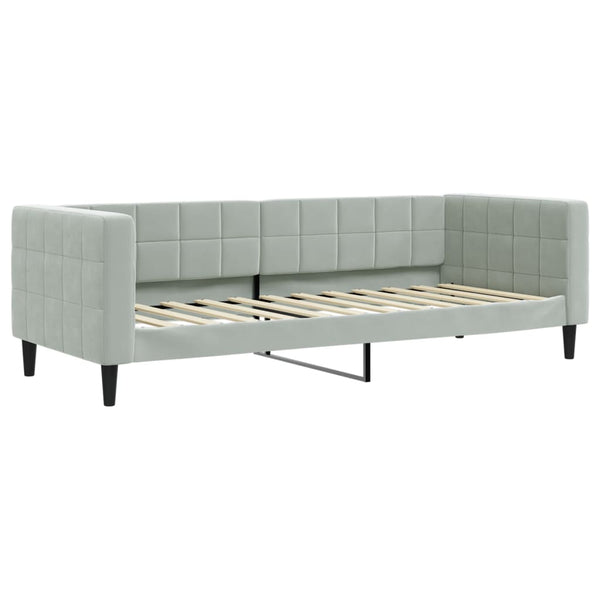 Tagesbett Hellgrau Samt 80x200 cm