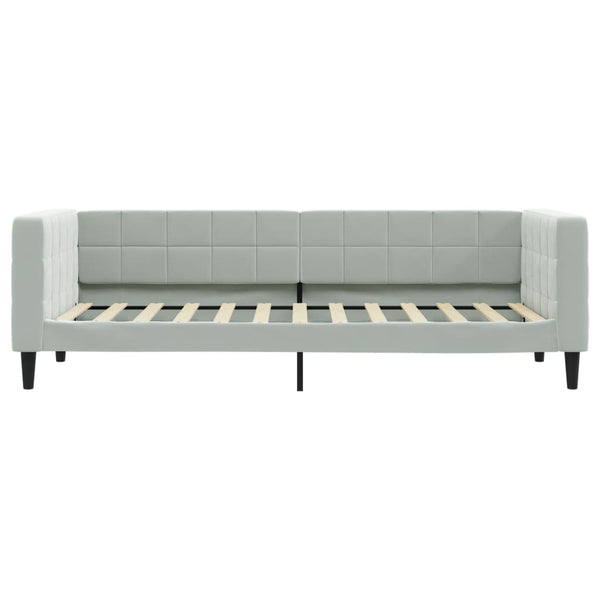 Tagesbett Hellgrau Samt 80x200 cm