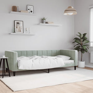 Tagesbett Hellgrau Samt 80x200 cm