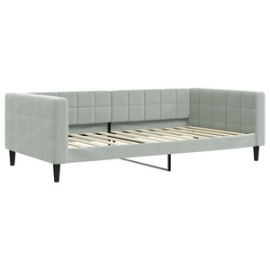 Tagesbett Hellgrau Samt 100x200 cm