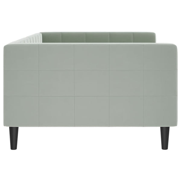 Tagesbett Hellgrau Samt 100x200 cm