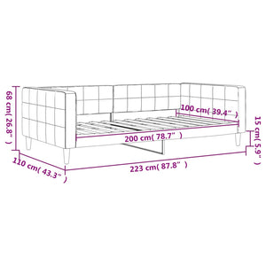 Tagesbett Hellgrau Samt 100x200 cm