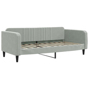 vidaXL Day Bed Light Grey 100x190 cm Velvet