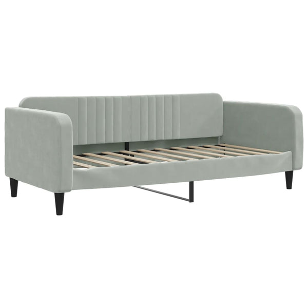 vidaXL Day Bed Light Grey 100x190 cm Velvet