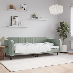 vidaXL Day Bed Light Grey 100x190 cm Velvet