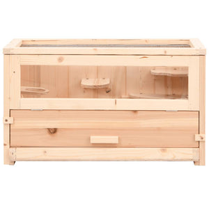 vidaXL Hamster Cage 60x30x35 cm Solid Fir Wood