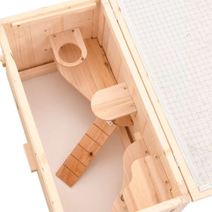 vidaXL Hamster Cage 60x30x35 cm Solid Fir Wood