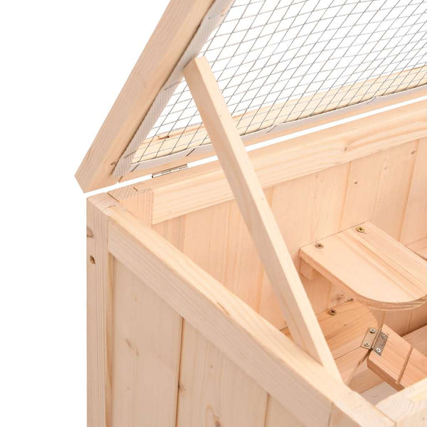 vidaXL Hamster Cage 60x30x35 cm Solid Fir Wood