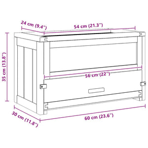 vidaXL Hamster Cage 60x30x35 cm Solid Fir Wood