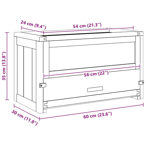 vidaXL Hamster Cage 60x30x35 cm Solid Fir Wood