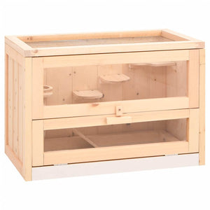 vidaXL Hamster Cage 60x35.5x42 cm Solid Fir Wood