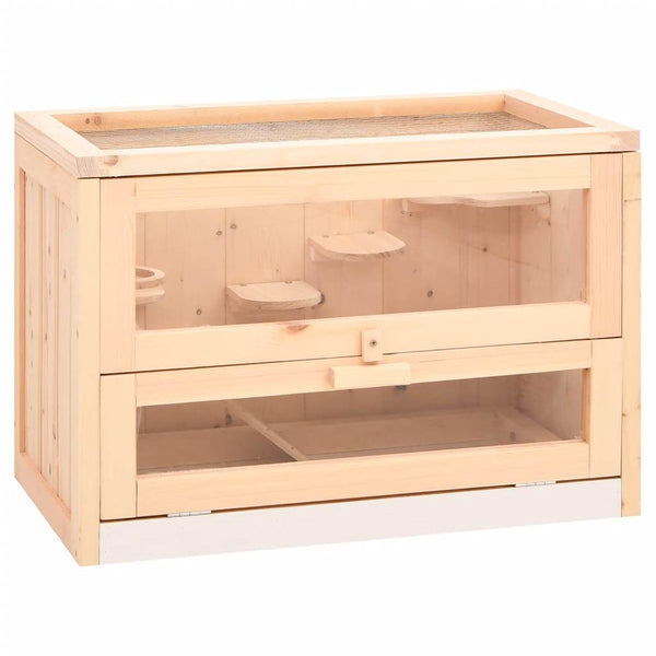 vidaXL Hamster Cage 60x35.5x42 cm Solid Fir Wood