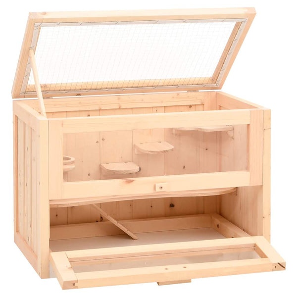 vidaXL Hamster Cage 60x35.5x42 cm Solid Fir Wood