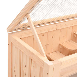 vidaXL Hamster Cage 60x35.5x42 cm Solid Fir Wood