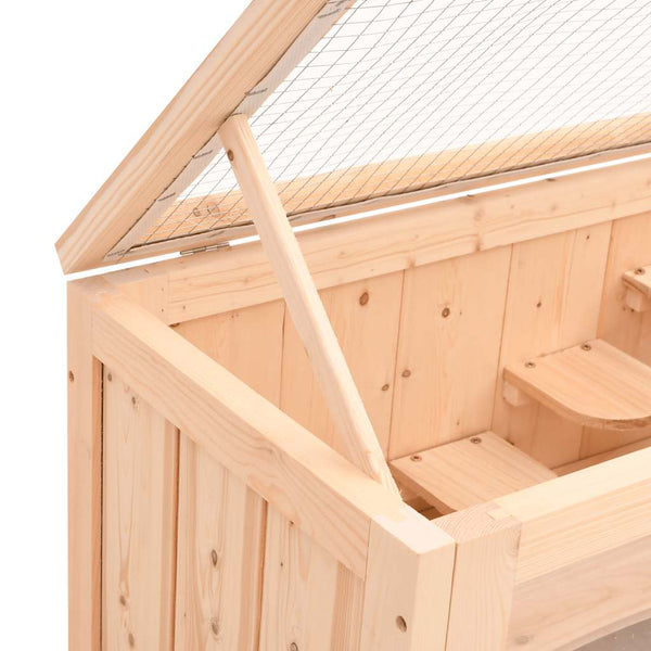 vidaXL Hamster Cage 60x35.5x42 cm Solid Fir Wood