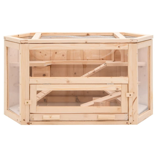 vidaXL Hamster Cage 80x40x43 cm Solid Fir Wood