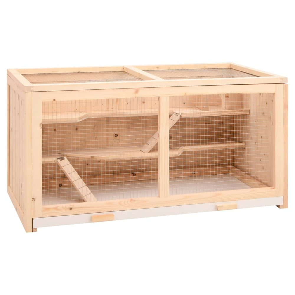 vidaXL Hamster Cage 89.5x45x45 cm Solid Fir Wood